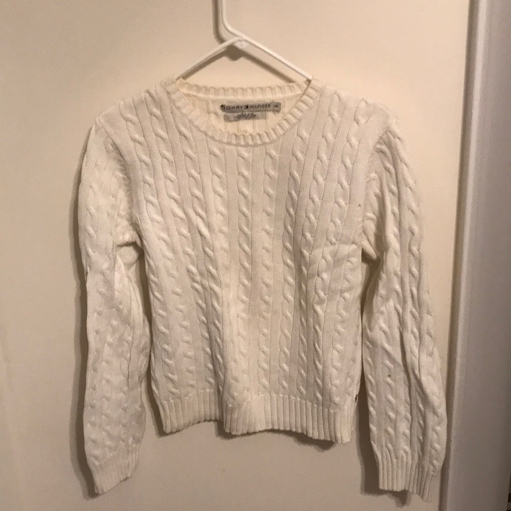 White Classic Tommy Hilfiger Pullover Size L